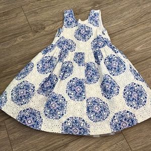 Janie and Jack blue and white dress size 3